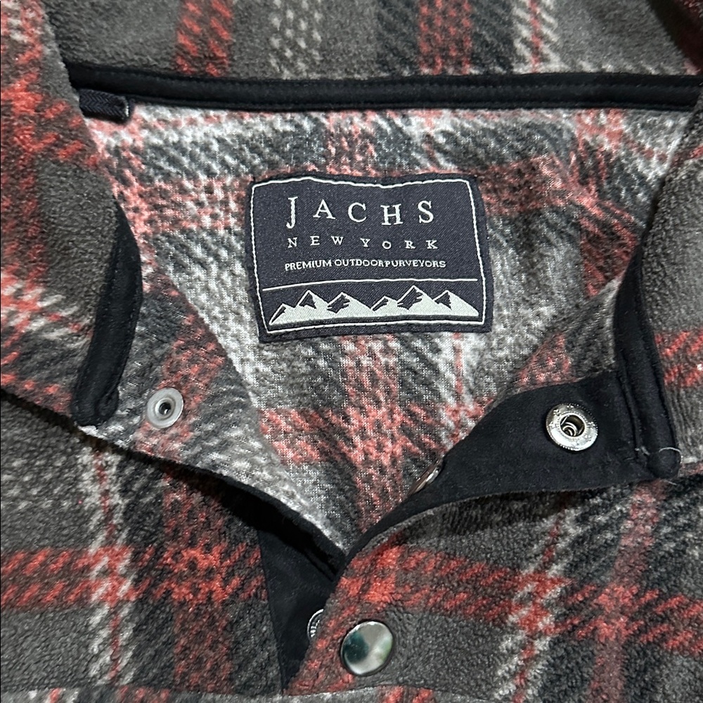 Fleece Plaid Pullover 1/4 button with collar - like new - Picture 2 of 2